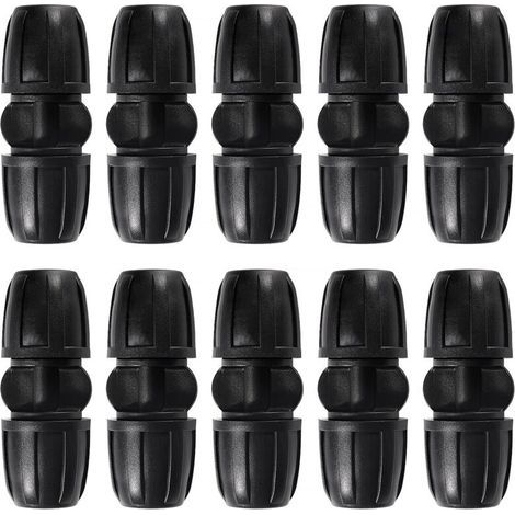 10 Stück 8/12 mm Tropfbewässerungs-Anschlüsse, gerade Tropfbewässerungsadapter, gerade Bewässerungsanschlüsse, Bewässerungsschlauchverbinder, für Garten und Rasen (1/5)