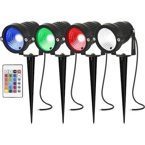Outdoor Garden Spotlight Mains Powered 12V DC RGBW LED Garden Lighting Waterproof IP66 LED Color Changing for Pathway, Deck, Yard, Wall Tree (1/5)