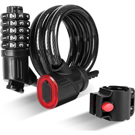Port de charge pour vélo sensible à la lumière, câble en acier, outil de sécurité étanche (1/5)