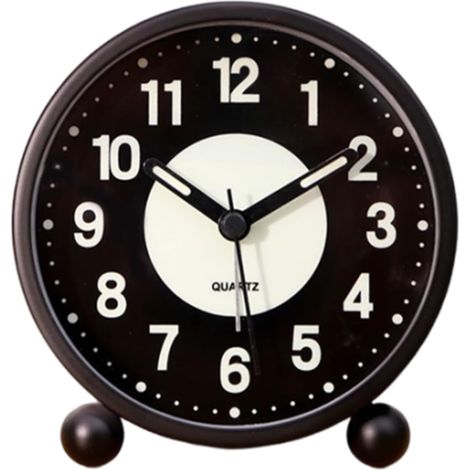 Réveil Silencieux au Chevet - Veilleuse Ronde Minimaliste Horloge (1/5)