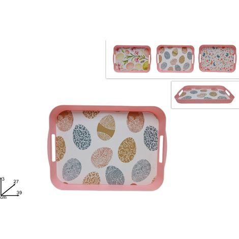 Vassoio Rettangolare in Plastica Pasqua Pasquale 39 x 27 cm 3 Decori (1/2)
