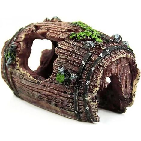 Décoration d'aquarium - Tronc d'arbre - Simulation de mousse - Décoration d'aquarium d'intérieur - Grotte - En bois - Pour cachette de reptiles (1/5)