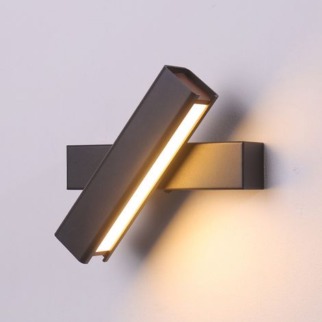 Nachttischleuchte, moderne und kreative Flurleuchte, schwenkbare Wandleuchte für Wohnzimmer oder Büro, Wandleuchte 8880 mit weißem Licht, schwarz (1/5)