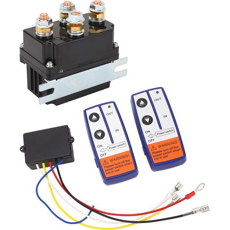 12V 250A elektrische Seilwinde für SUVs und Quads, Kabelsatz mit Relais und Fernbedienung, robustes Anschlussset für Geländefahrzeuge. (1/5)