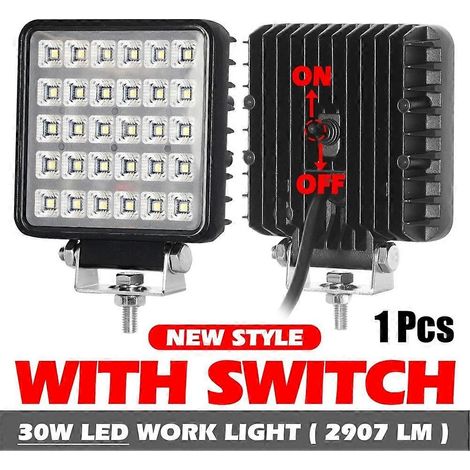 Projecteur LED 30 W haute luminosité 6000 K, étanche, alimentation 12-80 V CC, universel pour voitures, camions et SUV. (1/5)