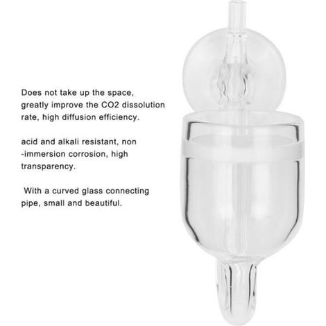 Diffuseur de CO2 pour aquarium à tuyau droit, grand modèle, accessoire pour réservoir aquatique, herbe d'eau, compatible avec cuve d'aquarium, fixation incluse, quantité 1 pièce (1/4)