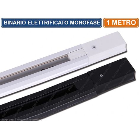 UNIVERSO BINARIO ELETTRIFICATO MONOFASE INNESTO A SCORRIMENTO 1 METRO PER LAMPADE LED - Colore: Bianco
