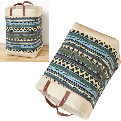 Sac cabas en tissu imperméable, grand format, minimaliste et moderne, panier à linge grande capacité, style ethnique, coloré (1/5)