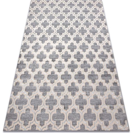 Teppich CORE W3824 Marokkanisches Spalier - Strukturell, zwei Ebenen aus Vlies, hellblau / creme / grau grey 120x170 cm