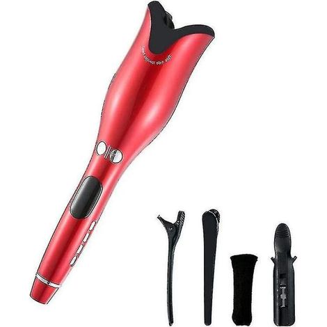 Fer à friser automatique rotatif à air chaud, anti-brûlure, en forme de rose rouge (1/5)