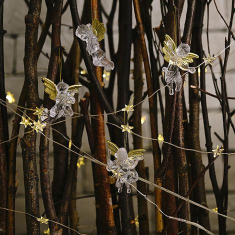 Pendentif ange transparent de Noël, décoration de fenêtre, pendentif sapin de Noël en plastique, cadeau pour enfants (1/5)