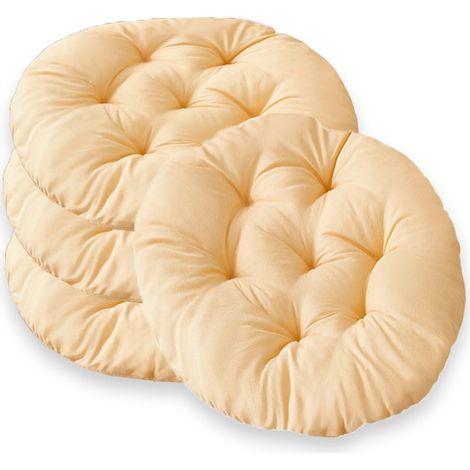 Lot de 4 Coussins de chaise ronds de 40 cm, Coussins de siège ronds Remplis, Coussins de chaise Anthracite pour Chaise de jardin, Chaise de bureau, Chaise de balcon, Doux Coussins d’intérieur et d (1/5)