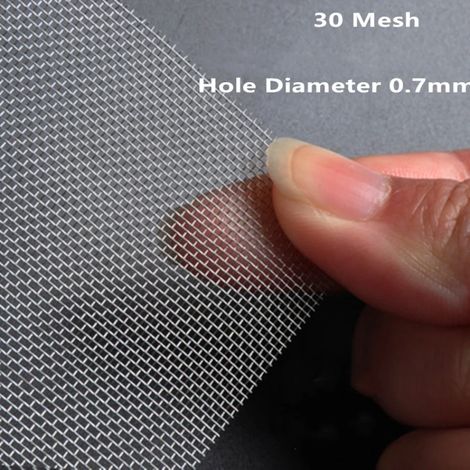 (30 Mesh 700Micron-40cmx1.2meter)All Size 304 Stainless Steel Filter Wire Mesh Woven Wire Sieve Plate Screen Mesh (1/4)