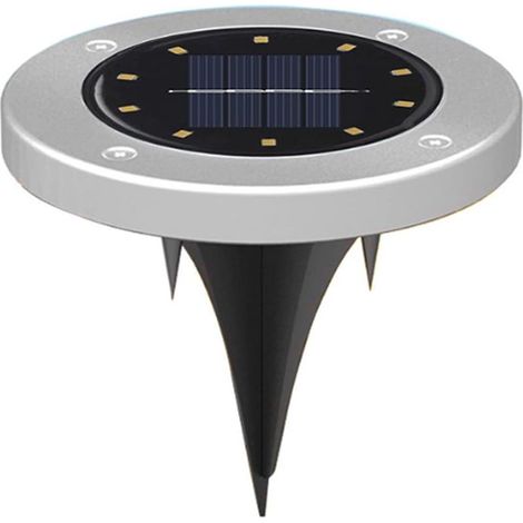 QAZQA Lumières enterrées solaires, projecteurs encastrés à LED étanches IP65 10 LED lumière de jardin à énergie solaire disque extérieur lampe solaire cour patio pelouse sentier capteur solaire éclair (1/5)
