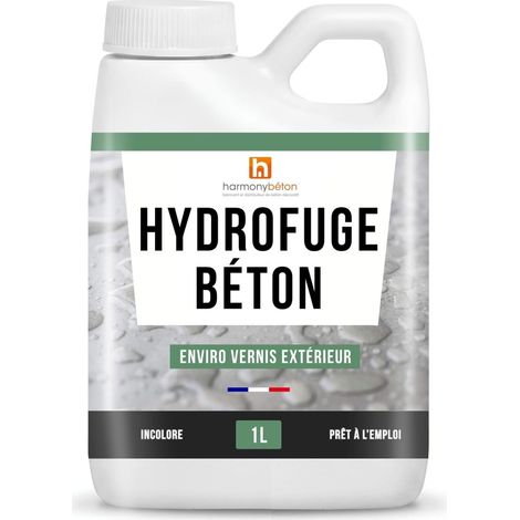 Harmony Beton – Vernis extérieur hydrofuge 1 L – Résine acrylique mono-composant – Finition satinée pour béton imprimé – Protection durable contre l'humidité