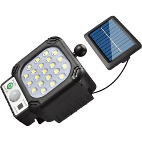 Applique murale solaire LED 21 LED ultra-lumineuses, étanche IP65, avec détecteur de mouvement et câble de 5 m. (1/5)