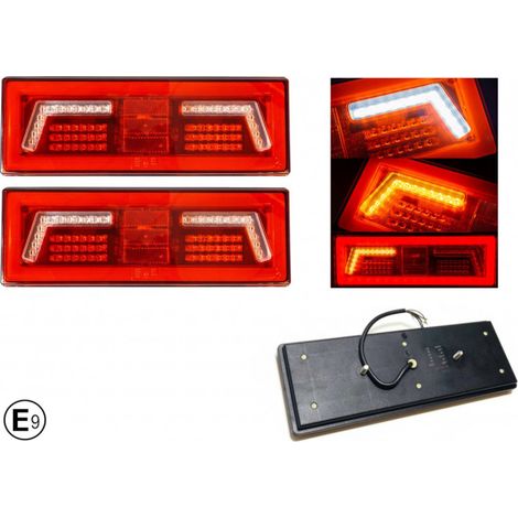 Set (links + rechts) LED-Rückleuchten mit Laufblinker für Bus, Lkw, Sattelzug, Anhänger, Wohnwagen 12V/24V