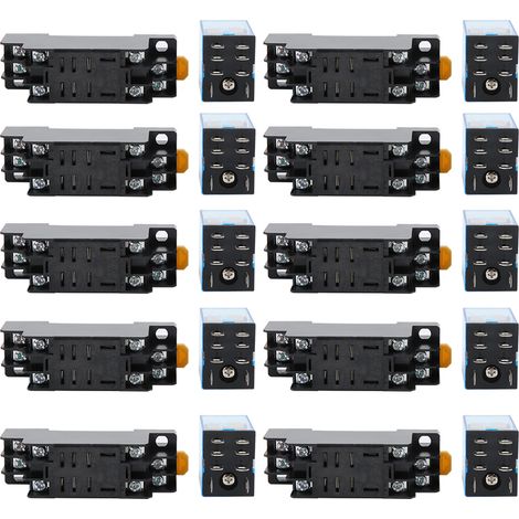 Lot de 10 relais de puissance à 8 broches avec bobine AC220V, fournitures universelles pour équipements électriques (1/5)