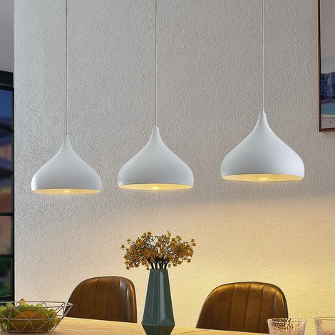 [GEBRAUCHT] B-Ware Lindby Pendelleuchte Hängeleuchte Elamira LED Lampe dimmbar weiß 133cm 3-flg (1/2)