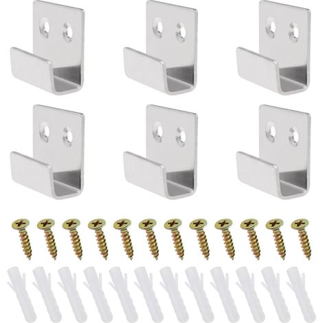 Paket mit 20 Wandhalterungen aus Edelstahl, 40x36x20mm, für Keramikfliesen, robuste J-Haken für Spiegel und Bilderrahmen. (1/5)