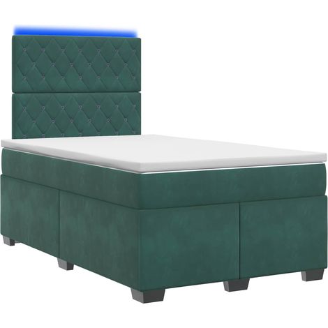 Maison Exclusive - Letto box spring con materasso Verde Scuro 120 x 190 cm Velluto (1/5)