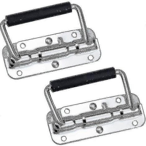 2 poignées pliantes en acier inoxydable 110 x 41 mm, argent haute qualité