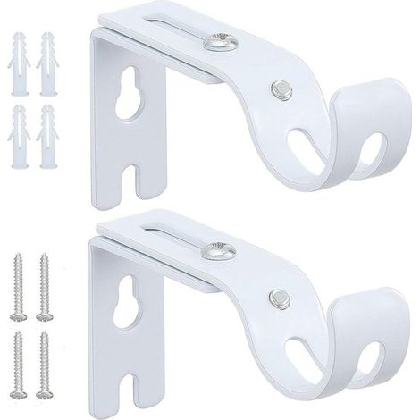 Juego de 4 soportes para barra de cortina – Soportes ajustables – Soportes para barra de cortina (Blanco) (1/4)