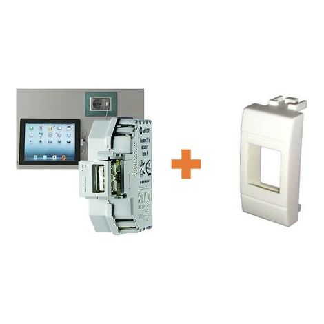 Fanton caricatore presa USB A 5V 2,1A compatibile Bticino Light - 82890-BL