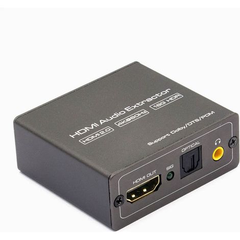 Metallic Digital Visual Link to Sound avec lumière en fibre optique et port de 3,5 mm pour les appareils de streaming de jeu avec une résolution de 3840 x 2160, pas de répartiteur de pilote (1/5)