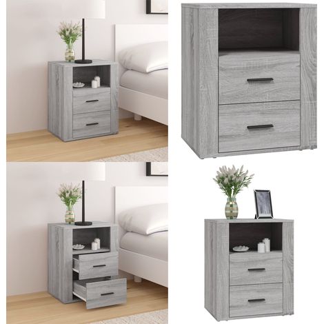 Nachttisch Grau Sonoma 50x36x60 cm Holzwerkstoff - Holzwerkstoff - Nachttisch mit Schubladen (1/5)