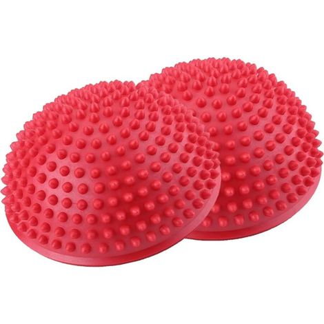 MINKUROW Fußmassageball, PVC-Yoga-Halbkugeln, Massagetrainer, Trainer, Fitness-Balance-Ball (rot) (1/5)