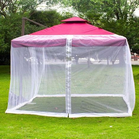 Moustiquaire rectangulaire pour parasol 300 x 300 x 230 cm – Protection contre les insectes – Installation rapide avec clips et fermeture éclair (1/5)