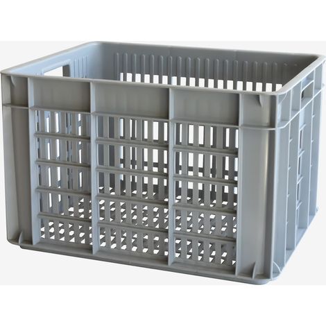 Caisse ajourée 500 x 400 x 330 mm 48 L - gris - Gilac