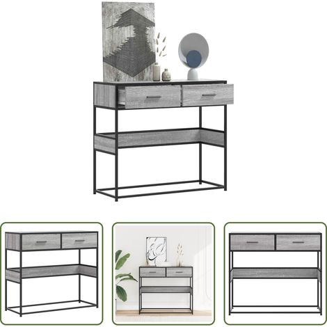 Rangement salon - Table console sonoma gris 90x35x80 cm bois d'ingénierie (1/5)