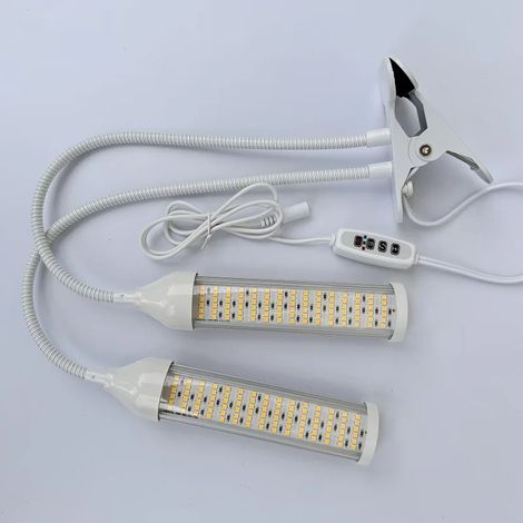 Lampes de croissance pour plantes Lampe de croissance LED (biceps) 12V avec variateur d'intensité et minuterie, spectre complet, idéale pour les semis et les plantes succulentes vertes, imitant la lum (1/5)