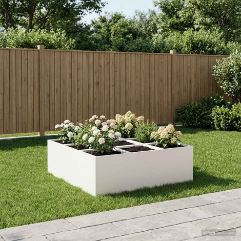 vidaXL Macetero de Jardín Blanco 100 x 100 x 50 cm (1/5)