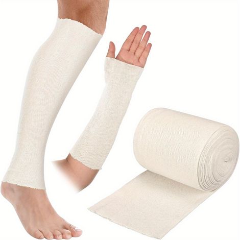 Rouleaux de bandage élastique – Confort et soutien pour bras, jambes, genoux, 4 po x 5,47 yd, blanc (1/4)