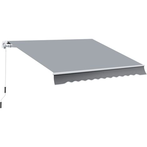 Tenda da Sole Avvolgibile a Parete 295x245 cm in Alluminio e Poliestere Grigio