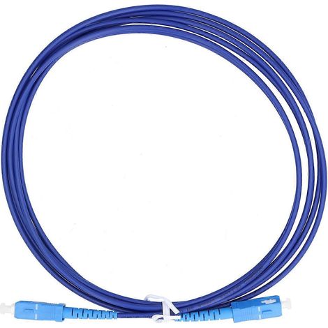 Câble de brassage à fibre optique, blindé, monomode, 1 conducteur, SC UPC, bleu (3 mètres)