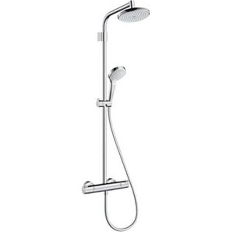 Hansgrohe Croma 220 Vario Ensemble de douche - Ecostat 1001 - thermostatique - pomme de douche 22cm - douchette multi - chrome