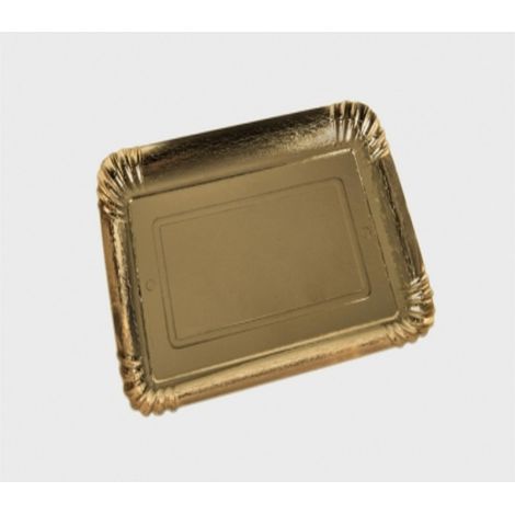 Trade Shop - 5 TORTENPLATTE 22X32 CM 1,4 MM GOLD RECHTECKIGE KARTONPLATTE -