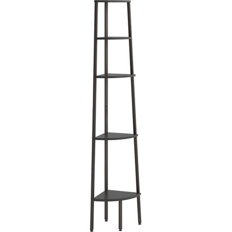 vidaXL Scaffale Angolare a 5 Livelli Nero 45,5x31,5x180 cm