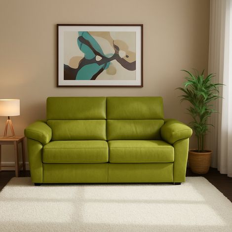 Schlafsofa 2-Sitzer Salorno, Abziehbar, Fach Made in Italy, Klappöffnung, 185x95 cm Grün (1/5)