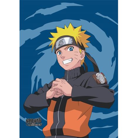 Plaid Polaire - Naruto qui s'échauffe les mains- Bleu - 100 x 140 cm (1/2)