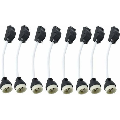 8 pièces douilles en céramique Gu10 avec connecteur de câble 2A 250v support de lampe Gu10 adaptateur de Base de douille avec câble isolé (1/5)