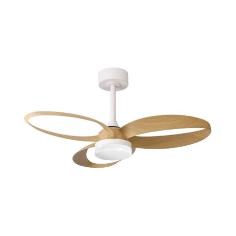 Mantra Ventilador de Techo DC INFINITY Blanco y Madera 92cm LED 20W Regulable CCT (1/5)