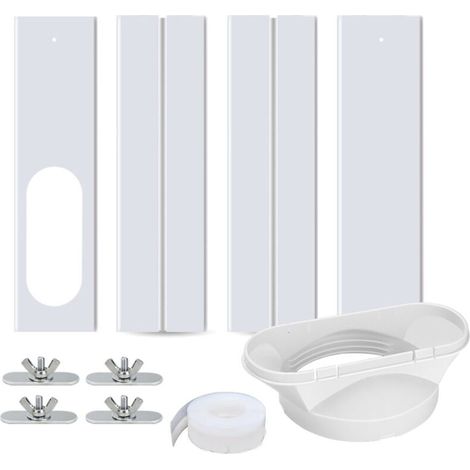 Lntyq Kit de fenêtre de climatiseur portable Joint de fenêtre réglable pour climatiseur coulissant Kit de ventilation de fenêtre, plaque d'étanchéité de fenêtre réglable Plaque de kit de glissière