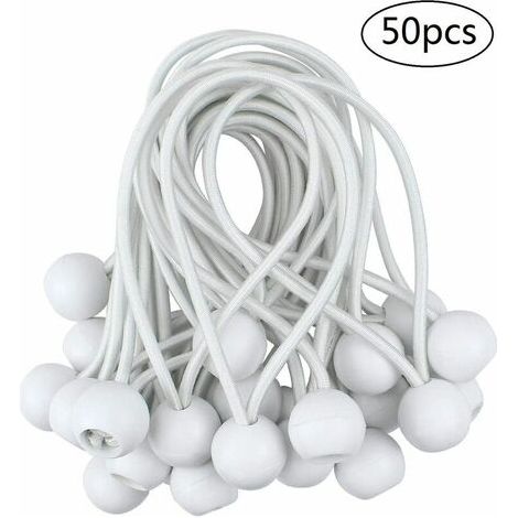 50 tendeurs élastiques à boule, tendeurs de toile pour tente, pavillon, camping, cordes de tente, rallonge de rideau, 10 cm