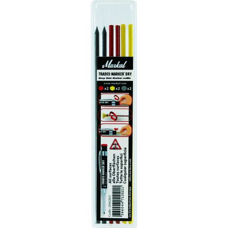 Tieflochmarker Trade Marker Dry Nachfüller 2xrot,2xgelb,2xgraphit MARKAL