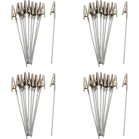 40 pinces crocodiles métalliques avec tige métallique, pour (1/5)